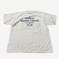 Back of vintage white WWJD tee with Central Baptist Church Flint Michigan print and Ichthys fish symbol