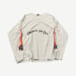Vintage West Coast Choppers white longsleeve front with Choppers For Life arched text and red flame sleeve graphics