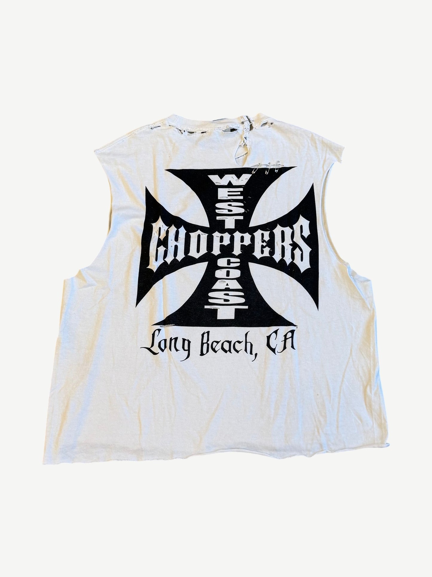 Vintage White West Coast Choppers Cutoff Tee