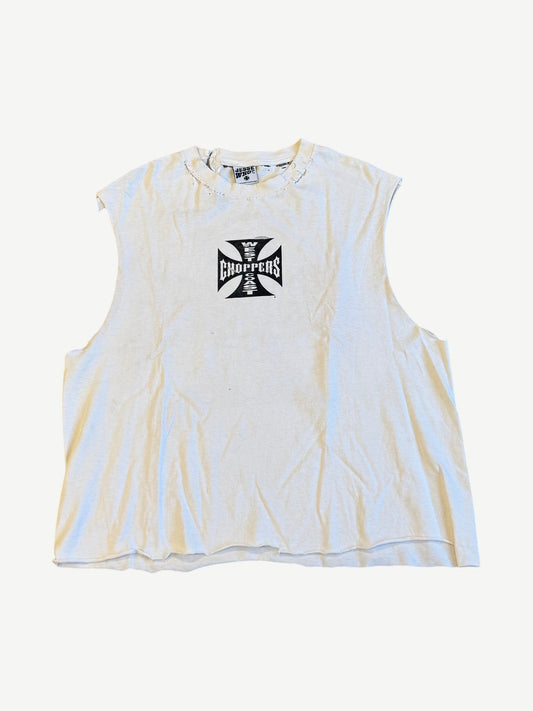 Vintage White West Coast Choppers Cutoff Tee