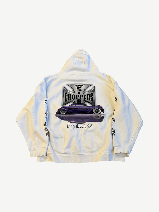 Vintage White West Coast Choppers For Life Lowrider Hoodie