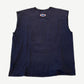 Vintage Wu Wear Worldwide Performance cutoff tee back view in navy with small Wu-Tang globe logo at upper back.