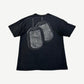 Vintage WWE John Cena tee back with large Hustle Loyalty Respect dog tag graphic on chain print