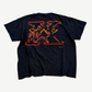 Vintage WWF D-Generation X tee back view, red outlined DX logo with wrestler silhouette graphics