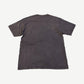Vintage WWF The Rock tee back view in washed faded black cotton with naturally distressed bottom hem