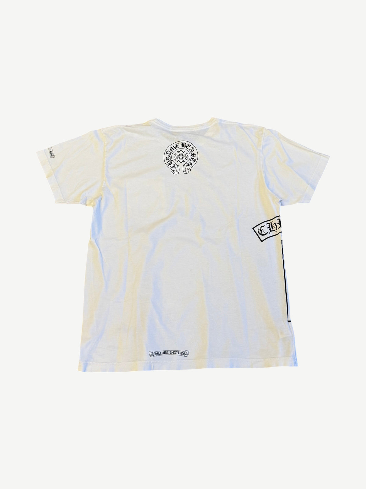 White Chrome Hearts T-Bar Logo Pocket Tee