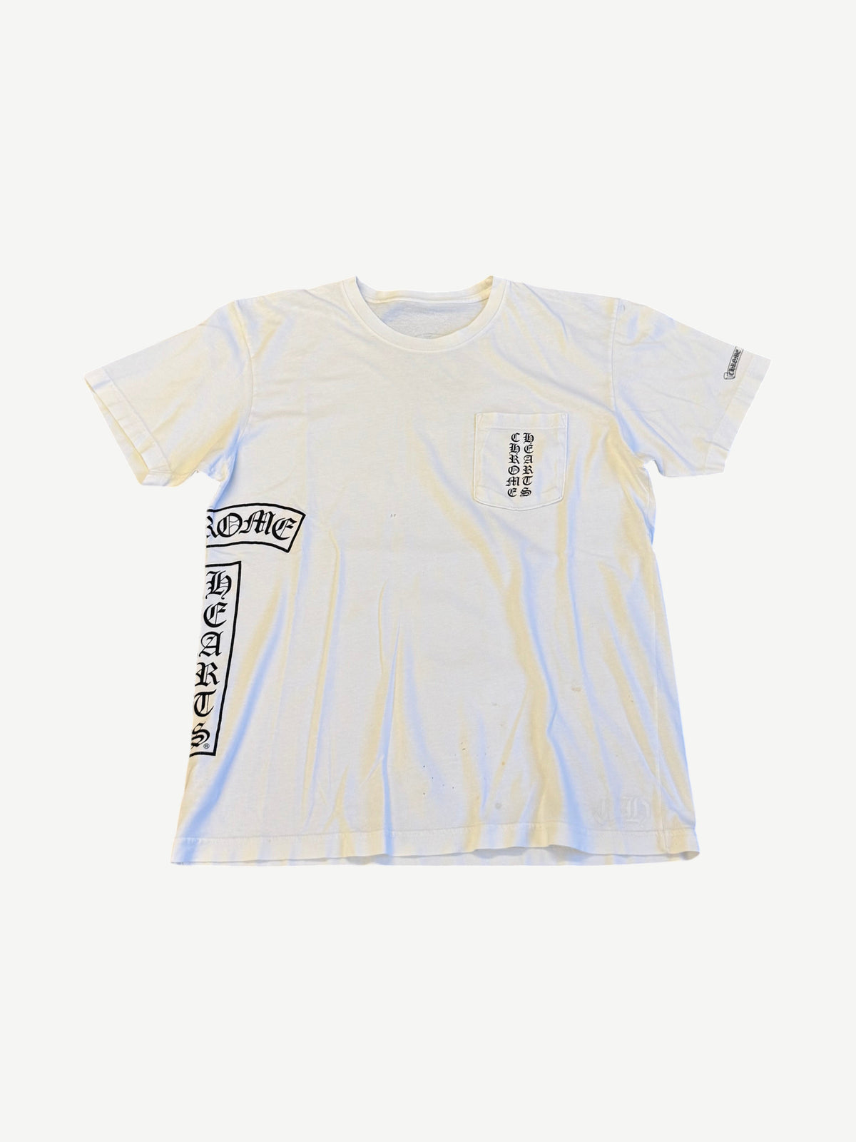 White Chrome Hearts T-Bar Logo Pocket Tee